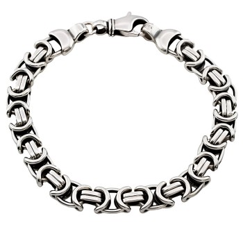 Silver 8 inch Byzantine Bracelet